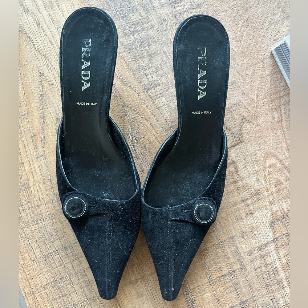 Prada Suede kitten heels